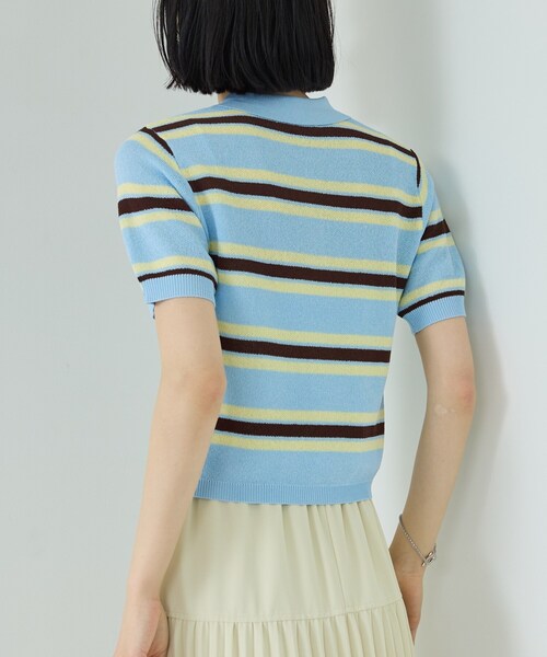 GALLEST（ギャレスト）の「ジャカードポロニット（ニット/セーター・レディース・サックスブルー系2/ホワイト系7/レッド系4/ブラック系4・38）」の15枚目の写真