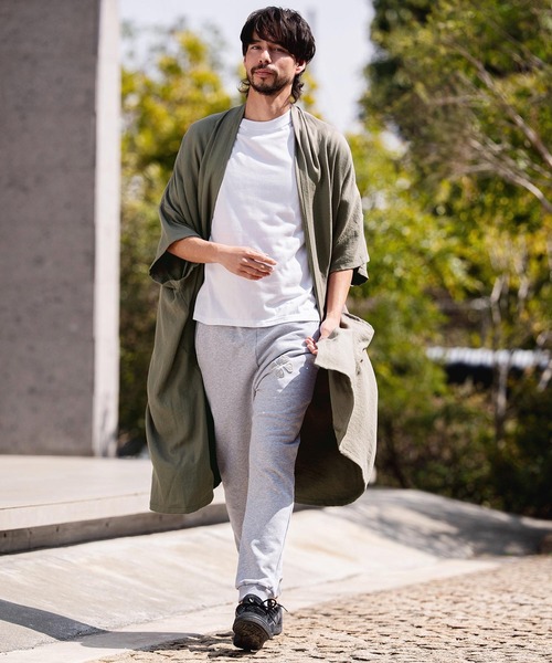 CAMBIO(カンビオ)の「mcg3807-Nylon Rayon Linen KIMONO Like Gown ガウン(S69626cmb)(カーディガン/ボレロ・メンズ・ベージュ/カーキブラウン/ブラック・S/M/L)」の7枚目の写真
