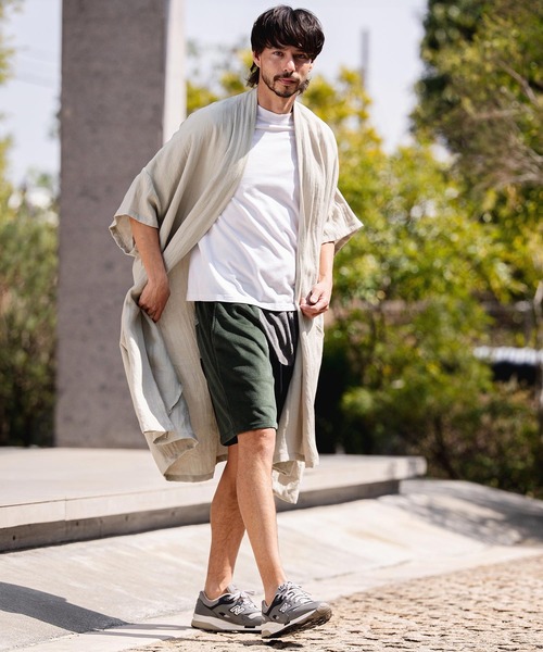 CAMBIO(カンビオ)の「mcg3807-Nylon Rayon Linen KIMONO Like Gown ガウン(S69626cmb)(カーディガン/ボレロ・メンズ・ベージュ/カーキブラウン/ブラック・S/M/L)」の13枚目の写真