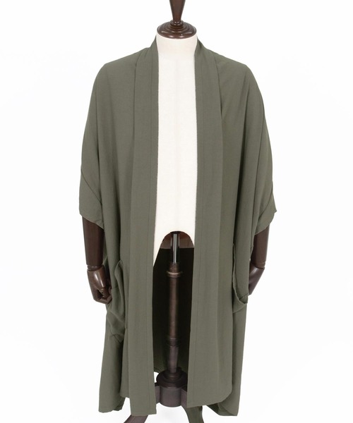 CAMBIO(カンビオ)の「mcg3807-Nylon Rayon Linen KIMONO Like Gown ガウン(S69626cmb)(カーディガン/ボレロ・メンズ・ベージュ/カーキブラウン/ブラック・S/M/L)」の21枚目の写真