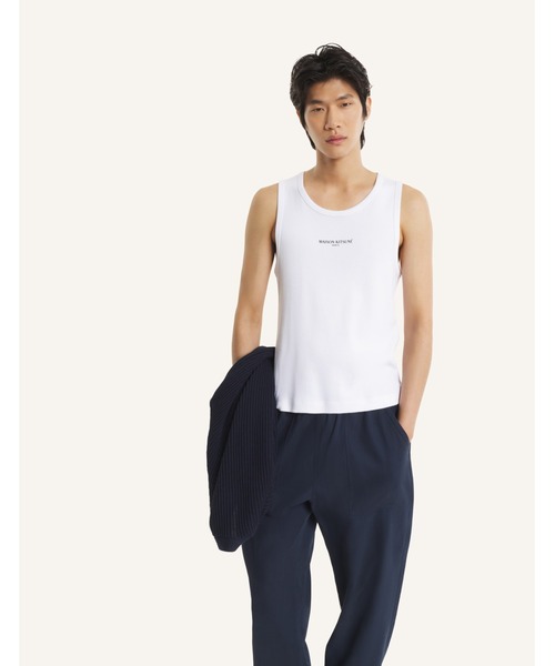 Maison Kitsune(メゾンキツネ)の「MAISON KITSUNE PARIS RIBBED TANK TOP(タンクトップ・メンズ・ブラック/ホワイト・XL/L/M/S/XS)」の7枚目の写真