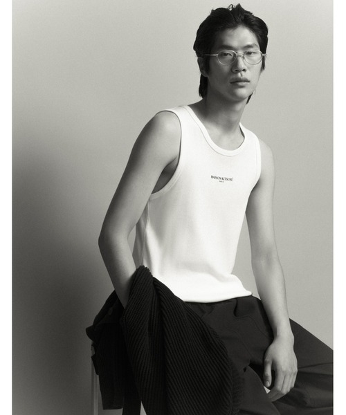 Maison Kitsune(メゾンキツネ)の「MAISON KITSUNE PARIS RIBBED TANK TOP(タンクトップ・メンズ・ブラック/ホワイト・XL/L/M/S/XS)」の8枚目の写真