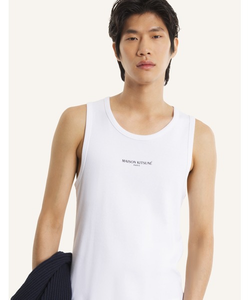 Maison Kitsune(メゾンキツネ)の「MAISON KITSUNE PARIS RIBBED TANK TOP(タンクトップ・メンズ・ブラック/ホワイト・XL/L/M/S/XS)」の14枚目の写真