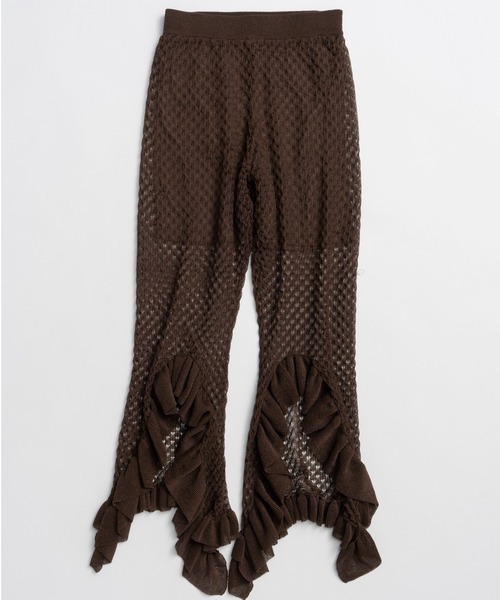 PRANK PROJECT（プランクプロジェクト）の「【2026Summer Pre-Order】シアーニットフリルパンツ / Sheer Knit Frill Pants（その他パンツ・レディース・ブラウン/ブラック・36/38）」の17枚目の写真