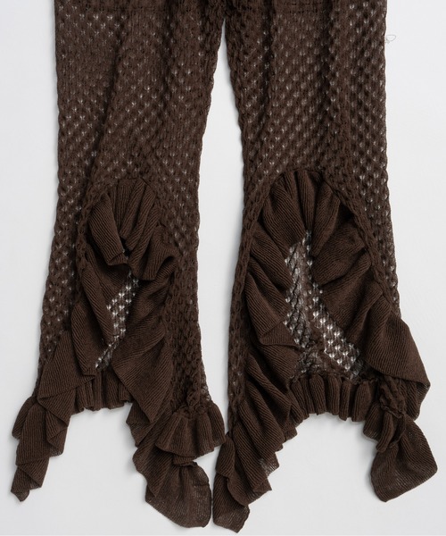 PRANK PROJECT（プランクプロジェクト）の「【2026Summer Pre-Order】シアーニットフリルパンツ / Sheer Knit Frill Pants（その他パンツ・レディース・ブラウン/ブラック・36/38）」の21枚目の写真
