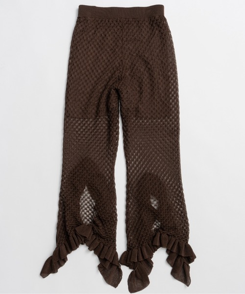 PRANK PROJECT（プランクプロジェクト）の「【2026Summer Pre-Order】シアーニットフリルパンツ / Sheer Knit Frill Pants（その他パンツ・レディース・ブラウン/ブラック・36/38）」の18枚目の写真