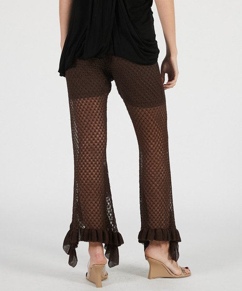 PRANK PROJECT（プランクプロジェクト）の「【2026Summer Pre-Order】シアーニットフリルパンツ / Sheer Knit Frill Pants（その他パンツ・レディース・ブラウン/ブラック・36/38）」の11枚目の写真