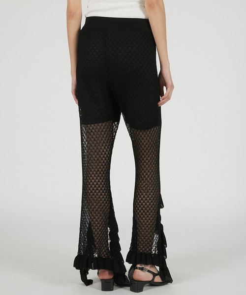 PRANK PROJECT（プランクプロジェクト）の「【2026Summer Pre-Order】シアーニットフリルパンツ / Sheer Knit Frill Pants（その他パンツ・レディース・ブラウン/ブラック・36/38）」の14枚目の写真