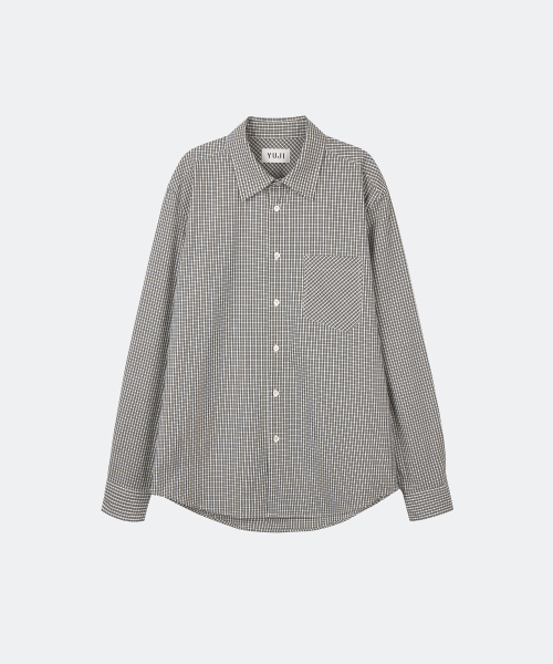 YUJI(ユジ)の「MICRO CHECK SHIRT BLACK(シャツ/ブラウス・レディース・ブラック・SMALL/MEDIUM/LARGE)」の6枚目の写真
