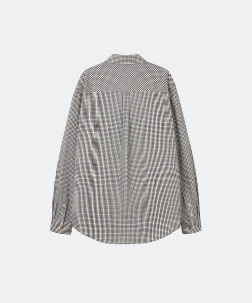 YUJI(ユジ)の「MICRO CHECK SHIRT BLACK(シャツ/ブラウス・レディース・ブラック・SMALL/MEDIUM/LARGE)」の7枚目の写真