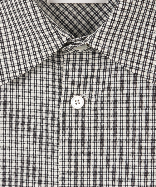 YUJI(ユジ)の「MICRO CHECK SHIRT BLACK(シャツ/ブラウス・レディース・ブラック・SMALL/MEDIUM/LARGE)」の8枚目の写真