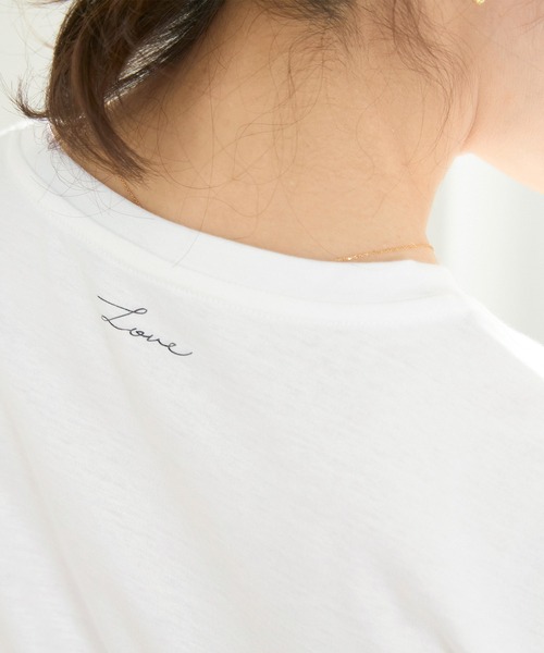 Liala×PG(リアラバイピージー)の「汗染み軽減・接触冷感 Love プリント Tシャツ Liala×PG(Tシャツ/カットソー・レディース・ホワイト×レッド/ホワイト・S/M)」の4枚目の写真