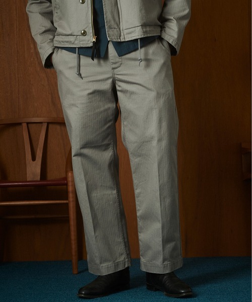 Schott(ショット)の「Schott/ショット/HERRINGBONE TROUSERS/ヘリンボーン パンツ(スラックス・メンズ・ダークグリーン/ライトグレー/ブラック・30/36/34/32)」の3枚目の写真
