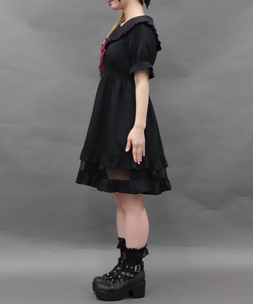 ワンピース クロス刺繍セーラーミニOP（ワンピース）｜NIBBLE POISON（ニブル