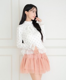 ALLuRing ChaRm | Lace Layered Ribbon Dot Blouse / レースレイヤードリボンドットブラウス(シャツ/ブラウス)