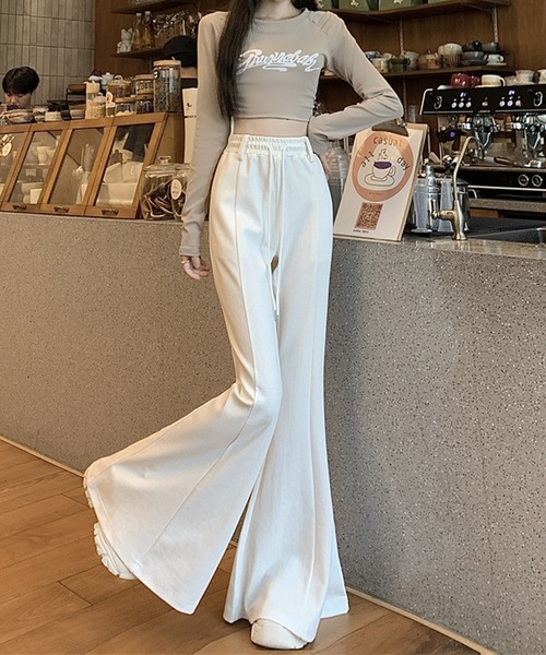 by LEGNA（バイレグナ）の「ハイウエストワイドフレアパンツ（その他パンツ・レディース・ホワイト/ブラック/杢グレー・SMALL/MEDIUM/X-LARGE/LARGE）」の15枚目の写真