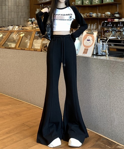 by LEGNA（バイレグナ）の「ハイウエストワイドフレアパンツ（その他パンツ・レディース・ホワイト/ブラック/杢グレー・SMALL/MEDIUM/X-LARGE/LARGE）」の10枚目の写真
