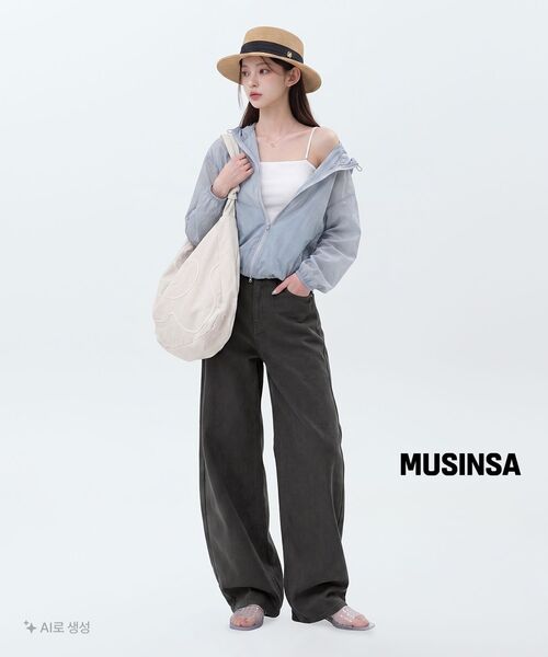 MUSINSA STANDARD WOMAN（ムシンサスタンダードウーマン）の「[UVプロテクション] ウィメンズシアウィンドブレーカー (5色)（ナイロンジャケット・レディース・ライトブルー/ブラック/ペールイエロー/ライトグレー/ホワイト・X-SMALL/SMALL/MEDIUM/LARGE）」の19枚目の写真