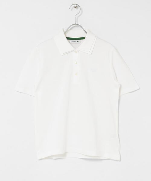 LACOSTE(ラコステ)の「LACOSTE ダブルカラーポロシャツ(ポロシャツ・レディース・ホワイト/ブルー系その他・36)」の3枚目の写真