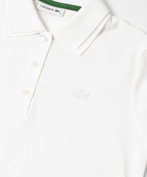 LACOSTE(ラコステ)の「LACOSTE ダブルカラーポロシャツ(ポロシャツ・レディース・ホワイト/ブルー系その他・36)」の4枚目の写真