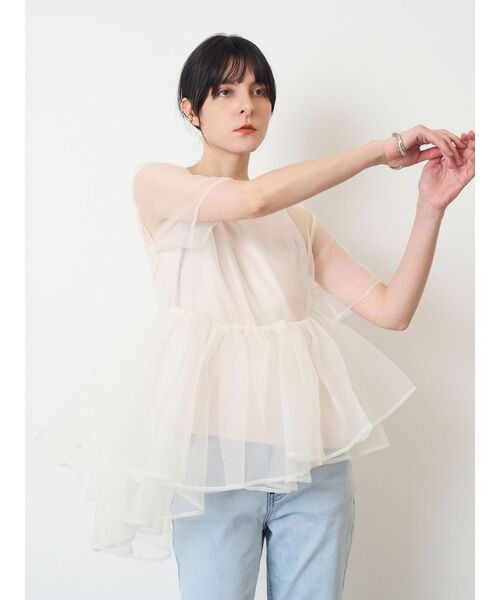 ELENDEEK（エレンディーク）の「【yuumi×ELENDEEK】CAMI SET ASYMMETRY BL（シャツ/ブラウス・レディース・アイボリー/ブラック/ブルー・FREE）」の22枚目の写真