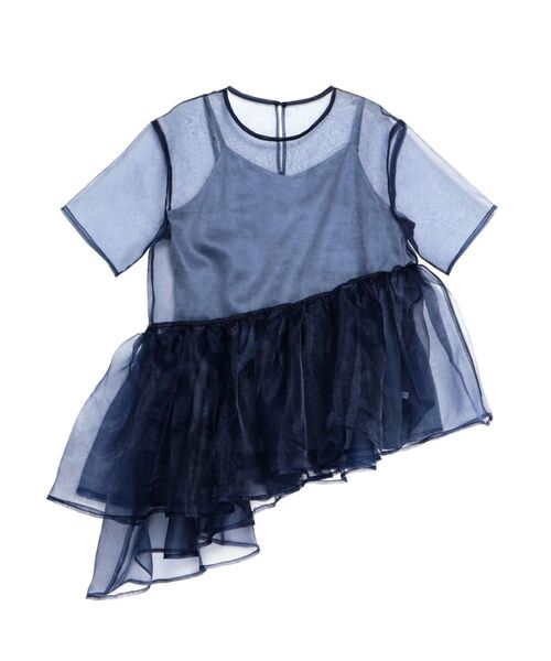 ELENDEEK(エレンディーク)の「【yuumi×ELENDEEK】CAMI SET ASYMMETRY BL(シャツ/ブラウス・レディース・アイボリー/ブラック/ブルー・FREE)」の4枚目の写真