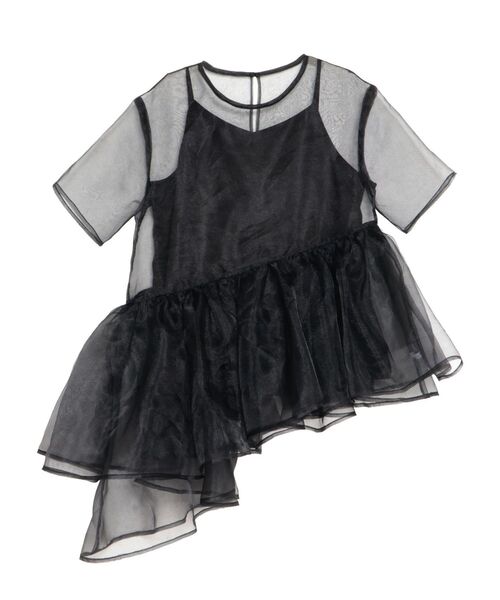 ELENDEEK(エレンディーク)の「【yuumi×ELENDEEK】CAMI SET ASYMMETRY BL(シャツ/ブラウス・レディース・アイボリー/ブラック/ブルー・FREE)」の5枚目の写真