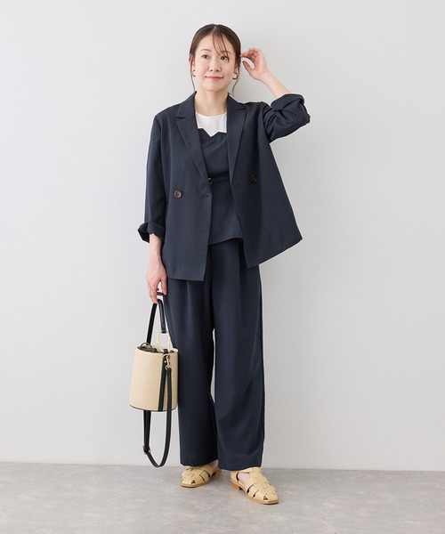 ROPE' PICNIC(ロペピクニック)の「【cahoさんコラボ】低身長・小柄さんサイズ エアリーリネンライク ドッキングカットトップス(Tシャツ/カットソー・レディース・ダークブラウン/ブラック/ネイビー/ベージュ/キャメル・FREE)」の20枚目の写真