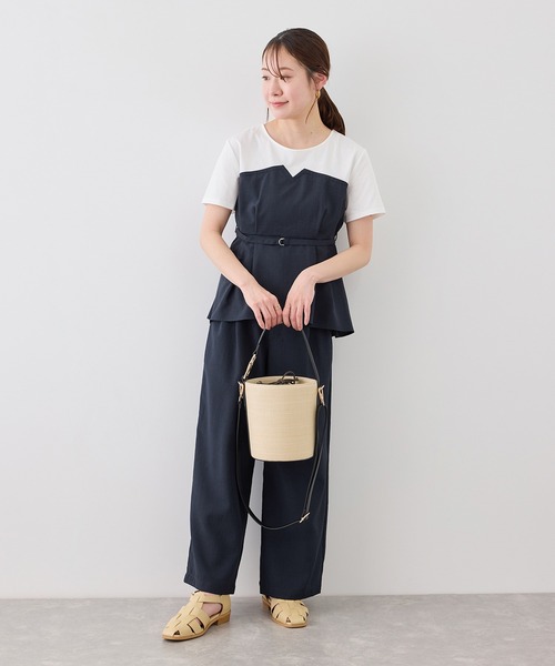 ROPE' PICNIC(ロペピクニック)の「【cahoさんコラボ】低身長・小柄さんサイズ エアリーリネンライク ドッキングカットトップス(Tシャツ/カットソー・レディース・ダークブラウン/ブラック/ネイビー/ベージュ/キャメル・FREE)」の22枚目の写真