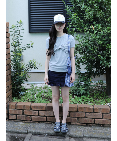 UGLY SHADOW(アグリーシャドウ)の「MESH STAR RUFFLE MINI SKIRT(NAVY)(スカート・レディース・その他・SMALL/MEDIUM)」の1枚目の写真
