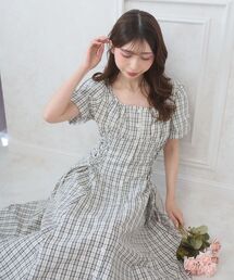 MAJESTIC LEGON | サイドレースアップスクエアネックワンピ(ワンピース)