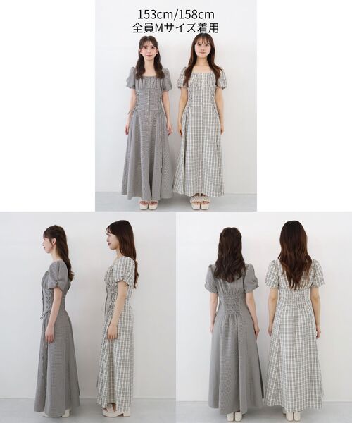 MAJESTIC LEGON（マジェスティックレゴン）の「サイドレースアップスクエアネックワンピ（ワンピース・レディース・ブラック/ホワイト系その他2/ブラック系その他/ブラウン系その他2・SMALL/MEDIUM）」の13枚目の写真