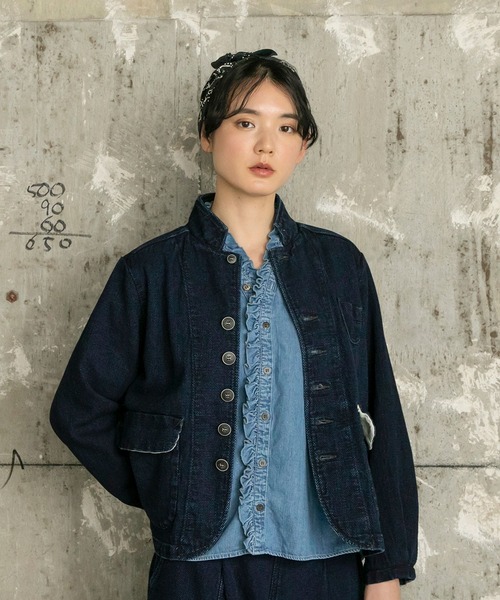 Brocante / ブロカント] 6ozインディゴデニム ヴロンカルディガン