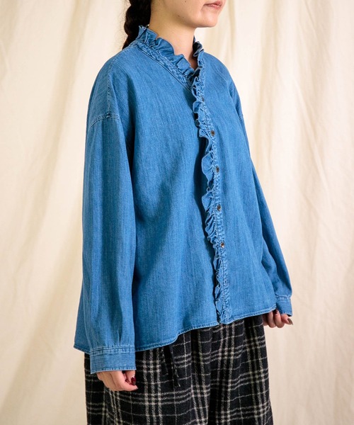 Brocante（ブロカント）の「[Brocante / ブロカント] 6ozインディゴデニム ヴロンカルディガンシャツ（シャツ/ブラウス・レディース・インディゴブルー・2）」の10枚目の写真