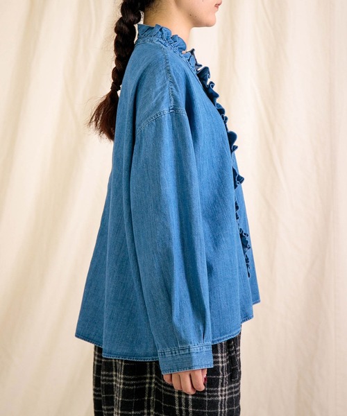 Brocante（ブロカント）の「[Brocante / ブロカント] 6ozインディゴデニム ヴロンカルディガンシャツ（シャツ/ブラウス・レディース・インディゴブルー・2）」の4枚目の写真