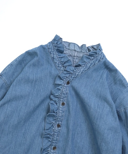 Brocante（ブロカント）の「[Brocante / ブロカント] 6ozインディゴデニム ヴロンカルディガンシャツ（シャツ/ブラウス・レディース・インディゴブルー・2）」の9枚目の写真