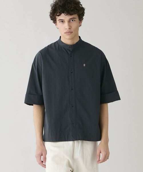 GYMPHLEX(ジムフレックス)の「Gymphlex | タイプライター スタンドカラー半袖シャツ MEN(シャツ/ブラウス・メンズ・ホワイト/ブラック系その他・L/M)」の3枚目の写真