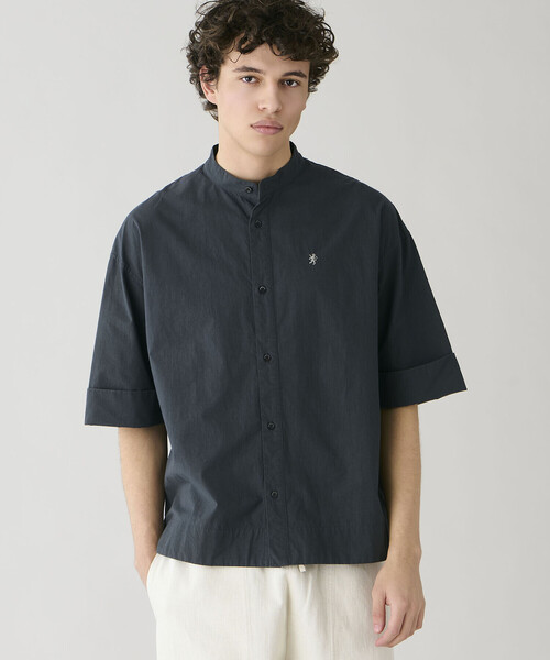GYMPHLEX(ジムフレックス)の「Gymphlex | タイプライター スタンドカラー半袖シャツ MEN(シャツ/ブラウス・メンズ・ホワイト/ブラック系その他・L/M)」の1枚目の写真