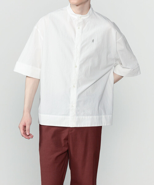 GYMPHLEX(ジムフレックス)の「Gymphlex | タイプライター スタンドカラー半袖シャツ MEN(シャツ/ブラウス・メンズ・ホワイト/ブラック系その他・L/M)」の2枚目の写真