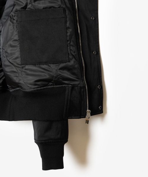 ATTACHMENT(アタッチメント)の「NY/CO サテン N 2Bジャケット / NY/CO SATIN N 2B JACKET(ミリタリージャケット・メンズ・グレー/ブラック・1/4/3/2)」の4枚目の写真