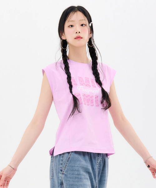 CHASECULT(チェイスカルト)の「レディースクールグラフィックスリーブレスTシャツ-FCRG5961E0T(Tシャツ/カットソー・レディース・バイオレット・85/90)」の3枚目の写真