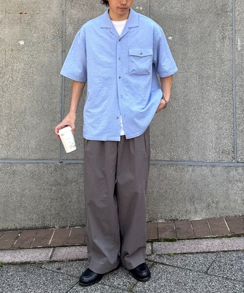 CIAOPANIC TYPY（チャオパニックティピー）の「【ユニセックス】エアリーストレッチワイドパンツ（スラックス・メンズ・ネイビー/ブラック/グレー・MEDIUM/LARGE）」の6枚目の写真