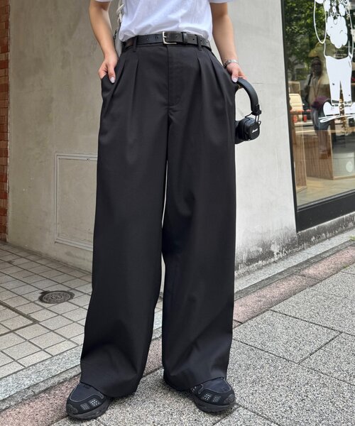 CIAOPANIC TYPY（チャオパニックティピー）の「【ユニセックス】エアリーストレッチワイドパンツ（スラックス・メンズ・ネイビー/ブラック/グレー・MEDIUM/LARGE）」の7枚目の写真
