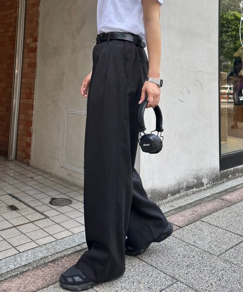 CIAOPANIC TYPY（チャオパニックティピー）の「【ユニセックス】エアリーストレッチワイドパンツ（スラックス・メンズ・ネイビー/ブラック/グレー・MEDIUM/LARGE）」の8枚目の写真