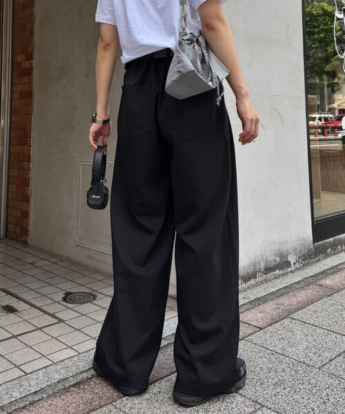 CIAOPANIC TYPY（チャオパニックティピー）の「【ユニセックス】エアリーストレッチワイドパンツ（スラックス・メンズ・ネイビー/ブラック/グレー・MEDIUM/LARGE）」の9枚目の写真