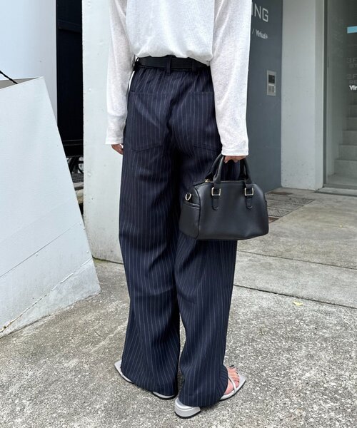 CIAOPANIC TYPY（チャオパニックティピー）の「【ユニセックス】エアリーストレッチワイドパンツ（スラックス・メンズ・ネイビー/ブラック/グレー・MEDIUM/LARGE）」の15枚目の写真
