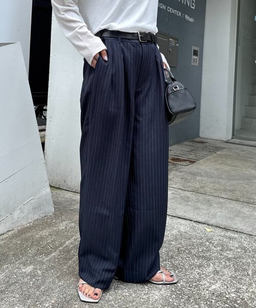 CIAOPANIC TYPY（チャオパニックティピー）の「【ユニセックス】エアリーストレッチワイドパンツ（スラックス・メンズ・ネイビー/ブラック/グレー・MEDIUM/LARGE）」の16枚目の写真