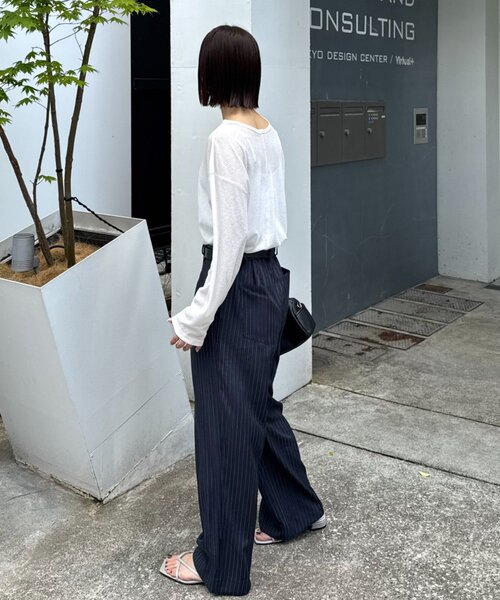 CIAOPANIC TYPY（チャオパニックティピー）の「【ユニセックス】エアリーストレッチワイドパンツ（スラックス・メンズ・ネイビー/ブラック/グレー・MEDIUM/LARGE）」の18枚目の写真