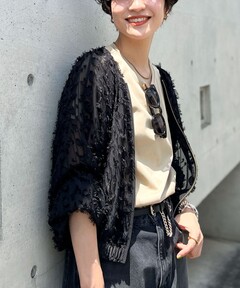 FLOWER MIX LACE SHEER JACKET（テーラードジャケット）｜Ameri