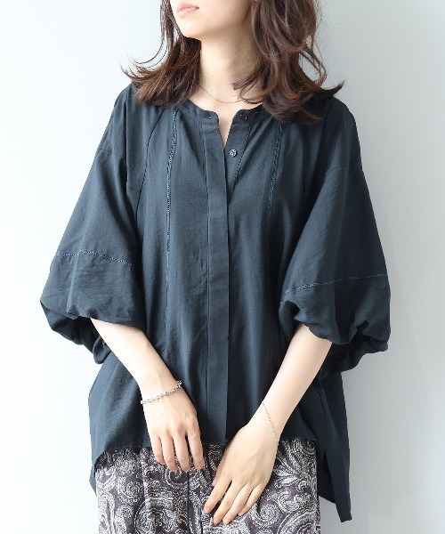 leswel(レスウェル)の「【M/L】ラグランスリーブハシゴレースブラウス(シャツ/ブラウス・レディース・チャコールグレー/クリーム/ブラウン・M/L)」の2枚目の写真